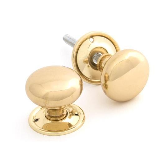 Polished Brass Mushroom Knob Setin our Door Knobs collection by From The Anvil. Available to buy at Yorkshire Architectural Hardware