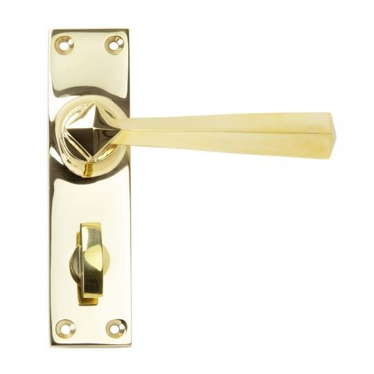 Polished Brass Straight Lever Bathroom Setin our Lever Handles collection by From The Anvil. Available to buy at Yorkshire Architectural Hardware