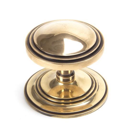 Polished Bronze Art Deco Centre Door Knobin our Door Knobs collection by From The Anvil. Available to buy at Yorkshire Architectural Hardware