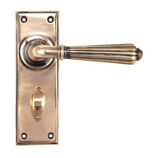 Polished Bronze Hinton Lever Bathroom Setin our Lever Handles collection by From The Anvil. Available to buy at Yorkshire Architectural Hardware