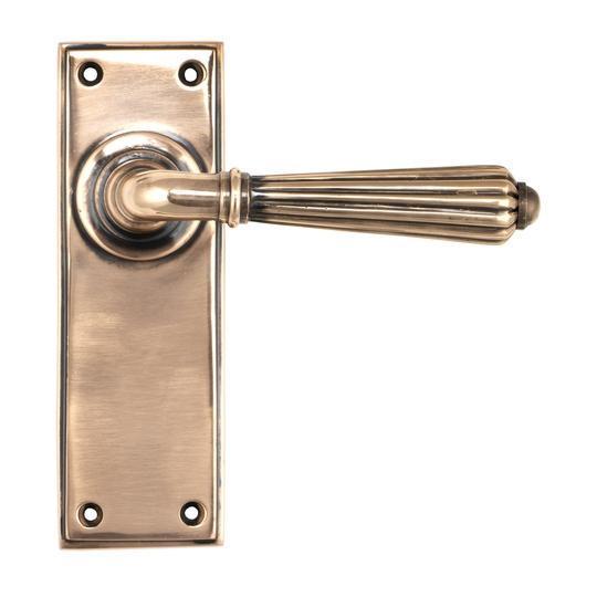 Polished Bronze Hinton Lever Latch Setin our Lever Handles collection by From The Anvil. Available to buy at Yorkshire Architectural Hardware