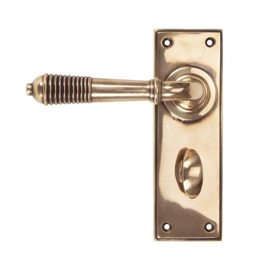 Polished Bronze Reeded Lever Bathroom Setin our Lever Handles collection by From The Anvil. Available to buy at Yorkshire Architectural Hardware