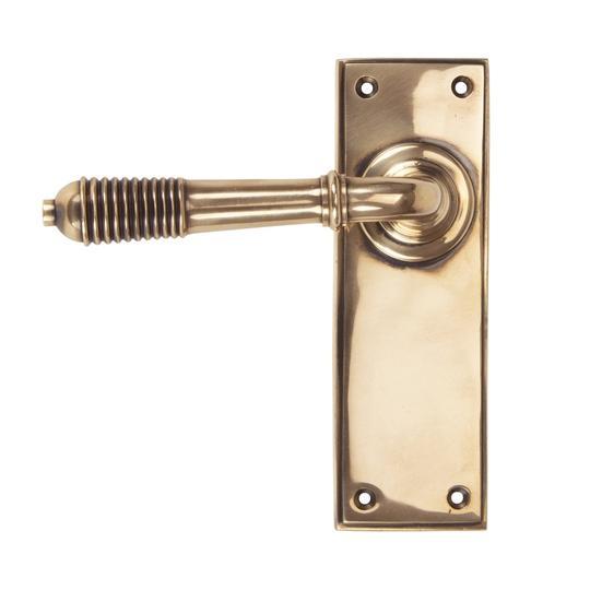 Polished Bronze Reeded Lever Latch Setin our Lever Handles collection by From The Anvil. Available to buy at Yorkshire Architectural Hardware