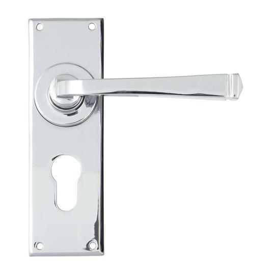 Polished Chrome Avon Lever Euro Setin our Lever Handles collection by From The Anvil. Available to buy at Yorkshire Architectural Hardware