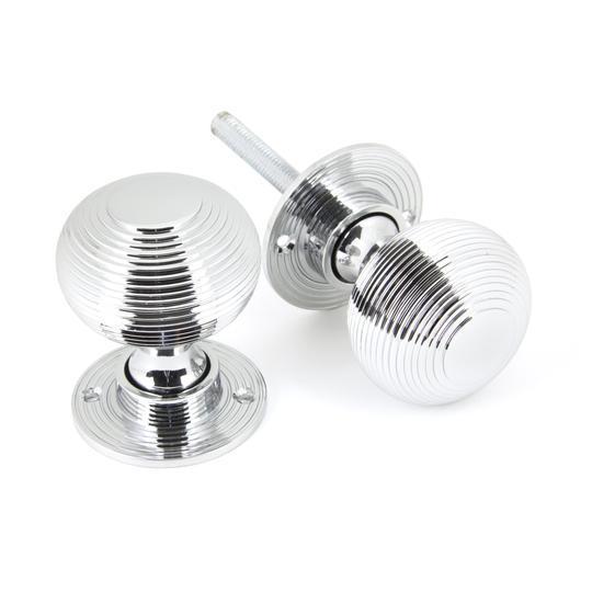 Polished Chrome Heavy Beehive Mortice/Rim Knobsin our Door Knobs collection by From The Anvil. Available to buy at Yorkshire Architectural Hardware