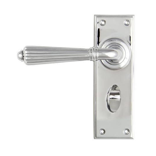 Polished Chrome Hinton Lever Bathroom Setin our Lever Handles collection by From The Anvil. Available to buy at Yorkshire Architectural Hardware