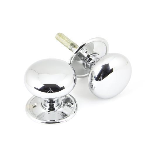 Polished Chrome Mushroom Mortice/Rim Knob Setin our Door Knobs collection by From The Anvil. Available to buy at Yorkshire Architectural Hardware