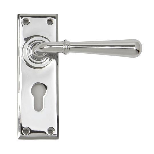 Polished Chrome Newbury Lever Euro Setin our Lever Handles collection by From The Anvil. Available to buy at Yorkshire Architectural Hardware