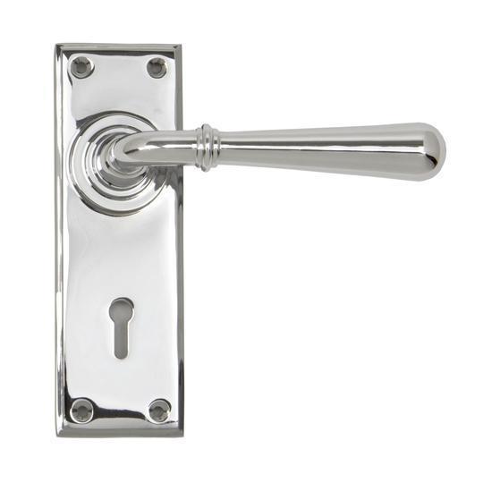 Polished Chrome Newbury Lever Lock Setin our Lever Handles collection by From The Anvil. Available to buy at Yorkshire Architectural Hardware