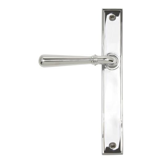 Polished Chrome Newbury Slimline Lever Latch Setin our Lever Handles collection by From The Anvil. Available to buy at Yorkshire Architectural Hardware