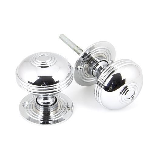 Polished Chrome Prestbury Mortice/Rim Knob Set - 63mmin our Door Knobs collection by From The Anvil. Available to buy at Yorkshire Architectural Hardware