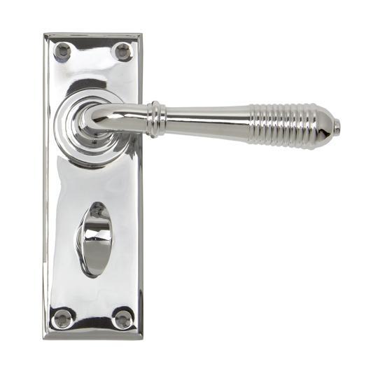 Polished Chrome Reeded Lever Bathroom Setin our Lever Handles collection by From The Anvil. Available to buy at Yorkshire Architectural Hardware