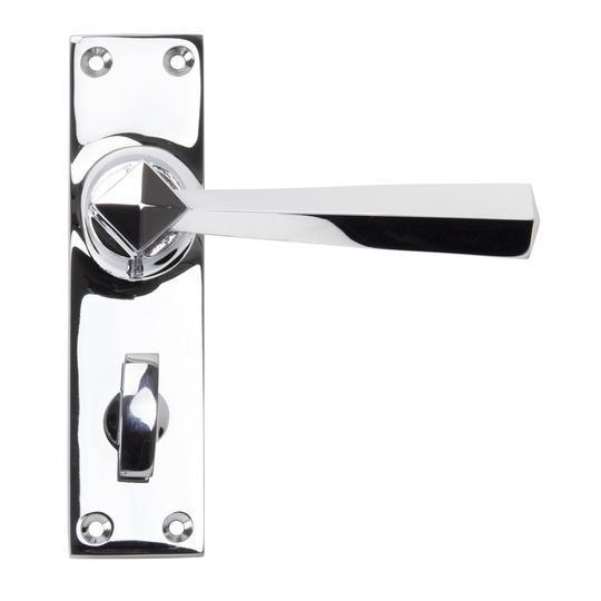 Polished Chrome Straight Lever Bathroom Setin our Lever Handles collection by From The Anvil. Available to buy at Yorkshire Architectural Hardware