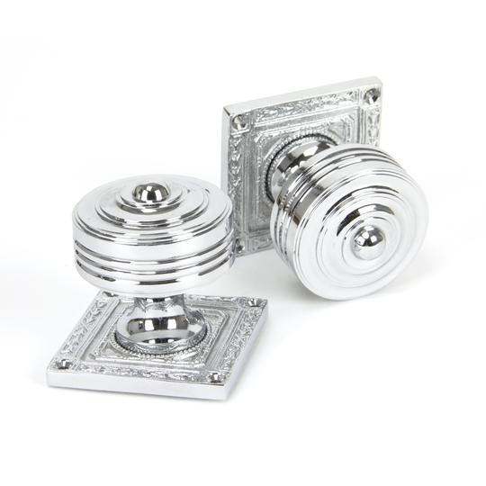 Polished Chrome Tewkesbury Square Mortice Knob Setin our Door Knobs collection by From The Anvil. Available to buy at Yorkshire Architectural Hardware