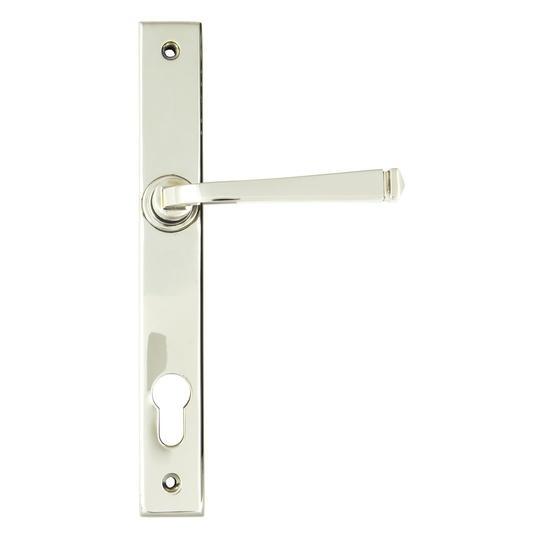 Polished Nickel Avon Slimline Lever Espag. Lock Setin our Lever Handles collection by From The Anvil. Available to buy at Yorkshire Architectural Hardware