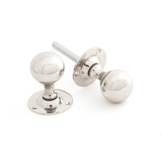 Polished Nickel Ball Mortice Knob Setin our Door Knobs collection by From The Anvil. Available to buy at Yorkshire Architectural Hardware