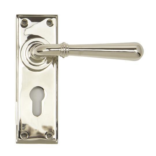 Polished Nickel Newbury Lever Euro Setin our Lever Handles collection by From The Anvil. Available to buy at Yorkshire Architectural Hardware