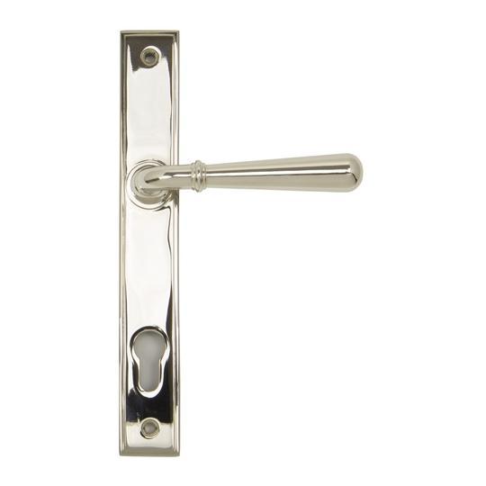 Polished Nickel Newbury Slimline Lever Espag. Lock Setin our Lever Handles collection by From The Anvil. Available to buy at Yorkshire Architectural Hardware