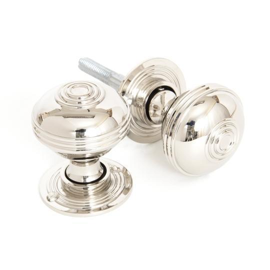 Polished Nickel Prestbury Mortice/Rim Knob Set - 50mmin our Door Knobs collection by From The Anvil. Available to buy at Yorkshire Architectural Hardware