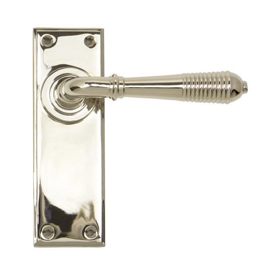 Polished Nickel Reeded Lever Latch Setin our Lever Handles collection by From The Anvil. Available to buy at Yorkshire Architectural Hardware