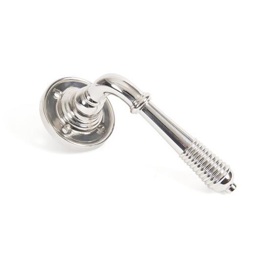 Polished Nickel Reeded Lever on Rose Setin our Lever Handles collection by From The Anvil. Available to buy at Yorkshire Architectural Hardware