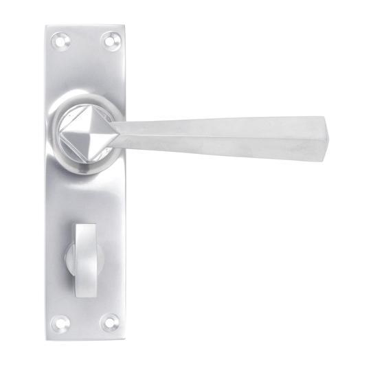 Satin Chrome Straight Lever Bathroom Setin our Lever Handles collection by From The Anvil. Available to buy at Yorkshire Architectural Hardware