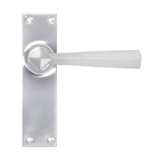 Satin Chrome Straight Lever Latch Setin our Lever Handles collection by From The Anvil. Available to buy at Yorkshire Architectural Hardware