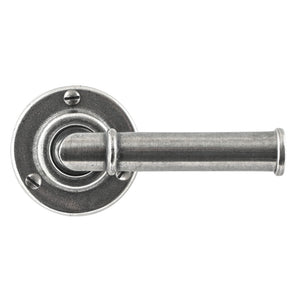 Wexford Pewter Door Lever On Rose Backplate (Sprung)